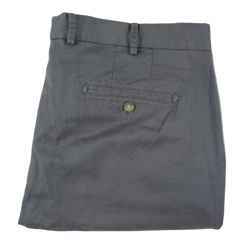 Peter Millar Mens Gray Chino Pants Size 38X35 Cotton Flat Front 2019